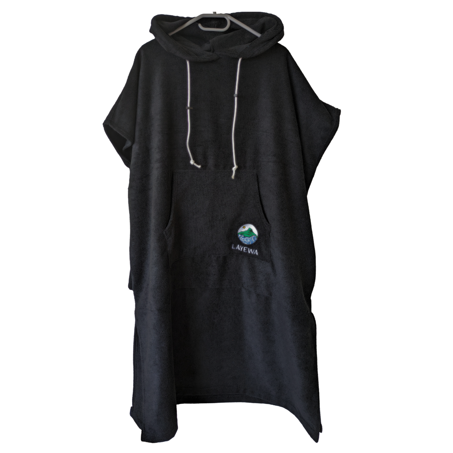 Hooded Changing Towel Poncho - Black - LAYEWA