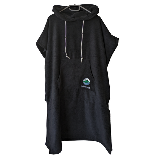Hooded Changing Towel Poncho - Black
