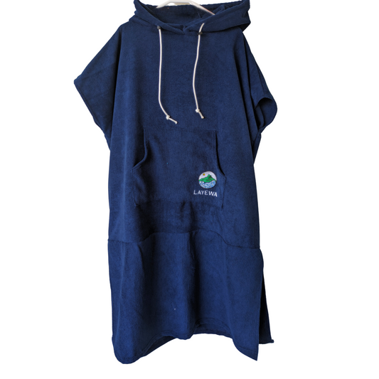 Hooded Changing Towel Poncho - Navy Blue