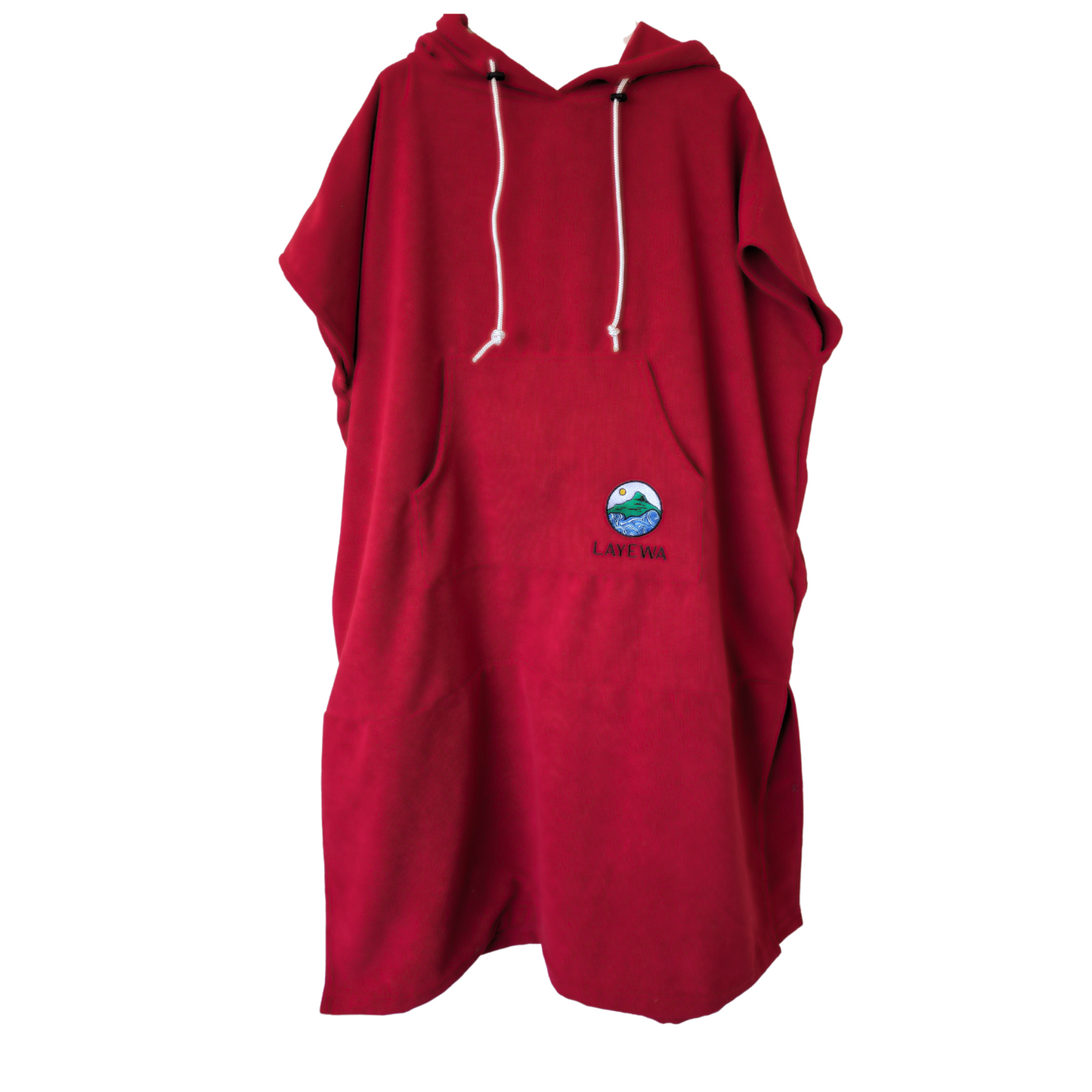 Hooded Changing Towel Poncho - Red - LAYEWA