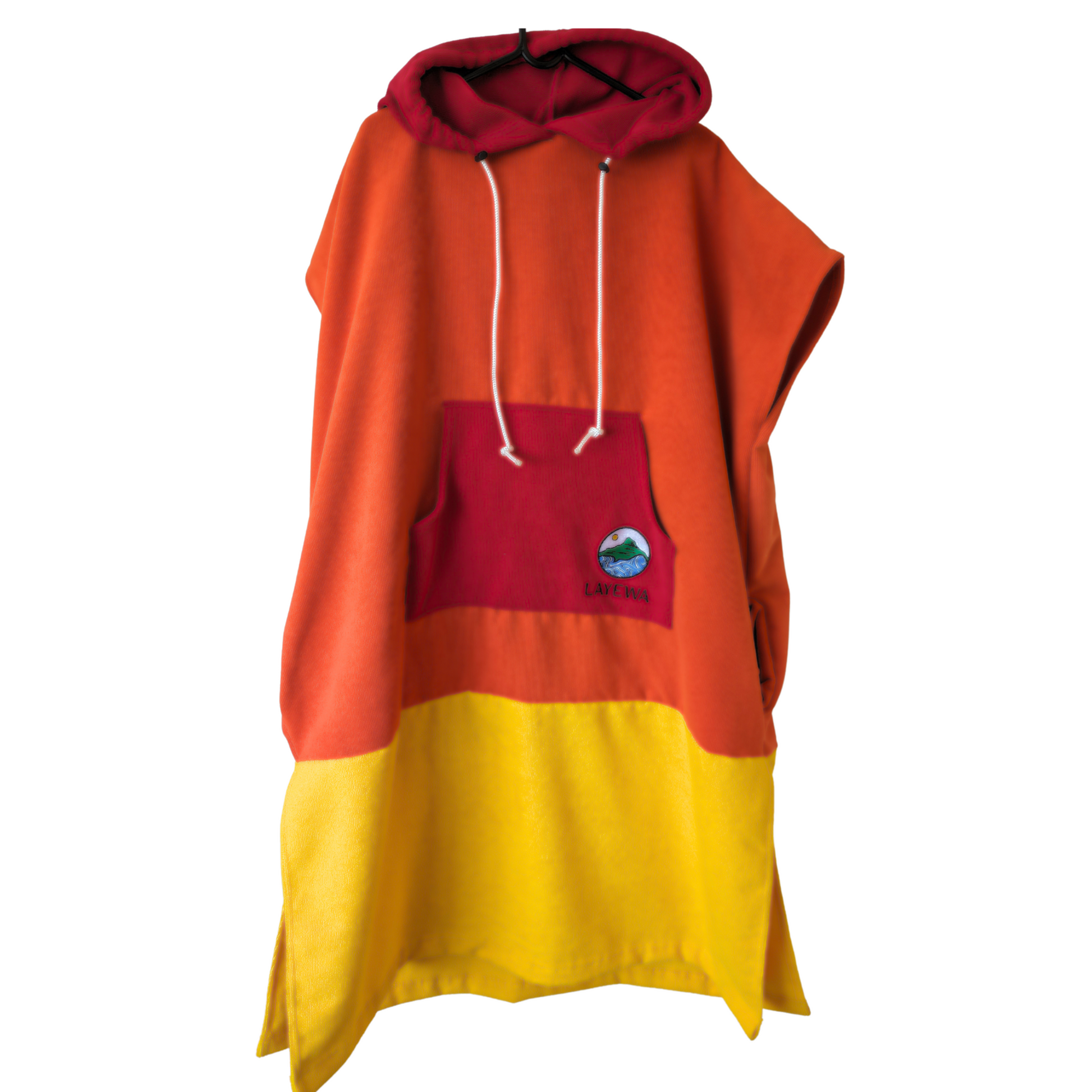 Hooded Changing Towel Poncho - Sunset Color Block - LAYEWA