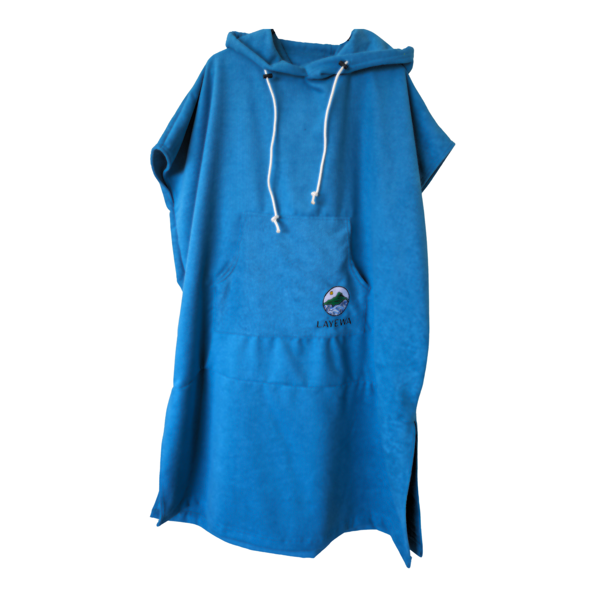 Hooded Changing Towel Poncho - Turquoise Blue - LAYEWA