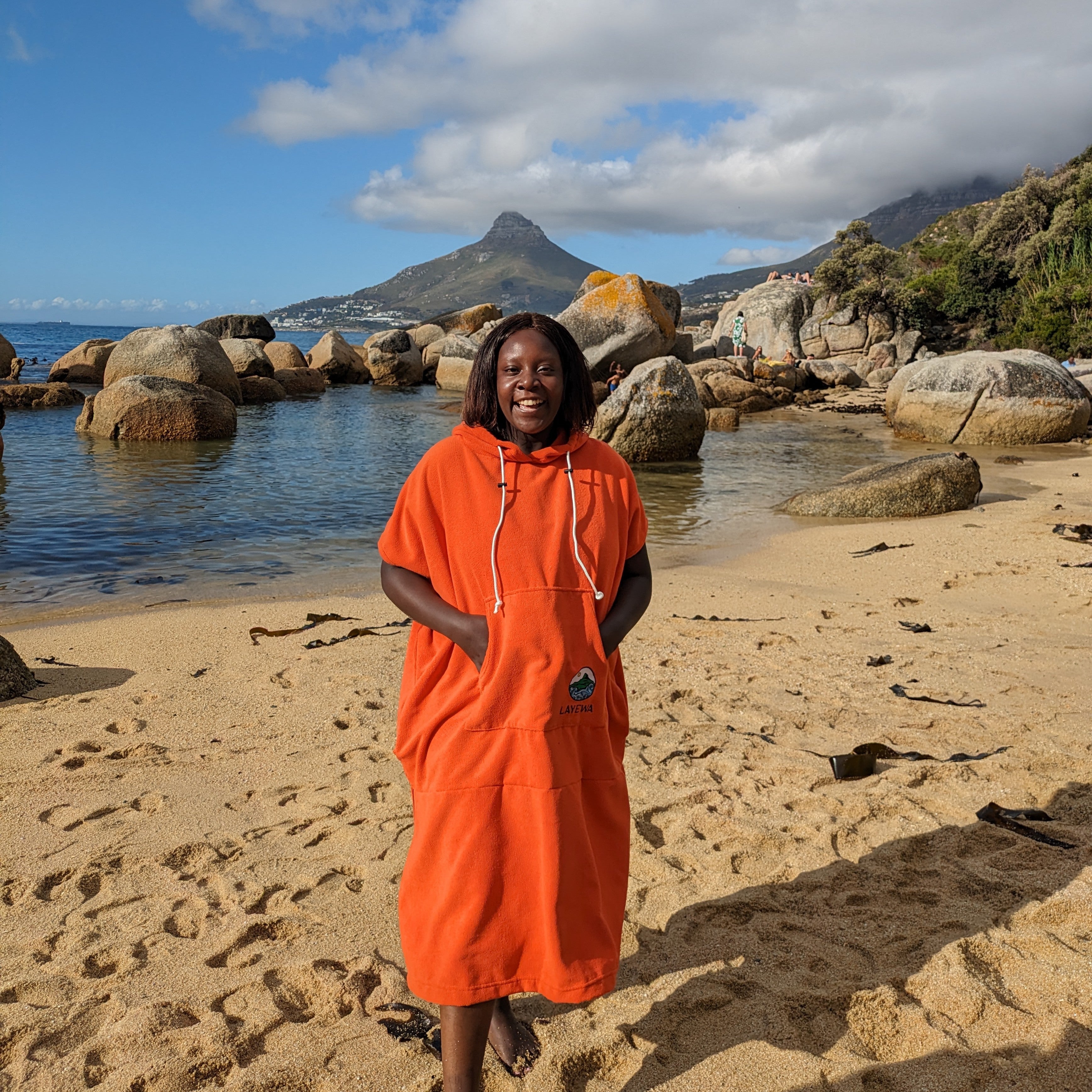 Hooded Changing Towel Poncho Orange